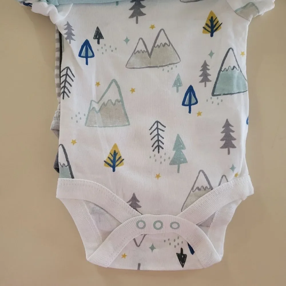 Cloud Island™ Blue Adventure Short Sleeve Bodysuit 4pk Newborn